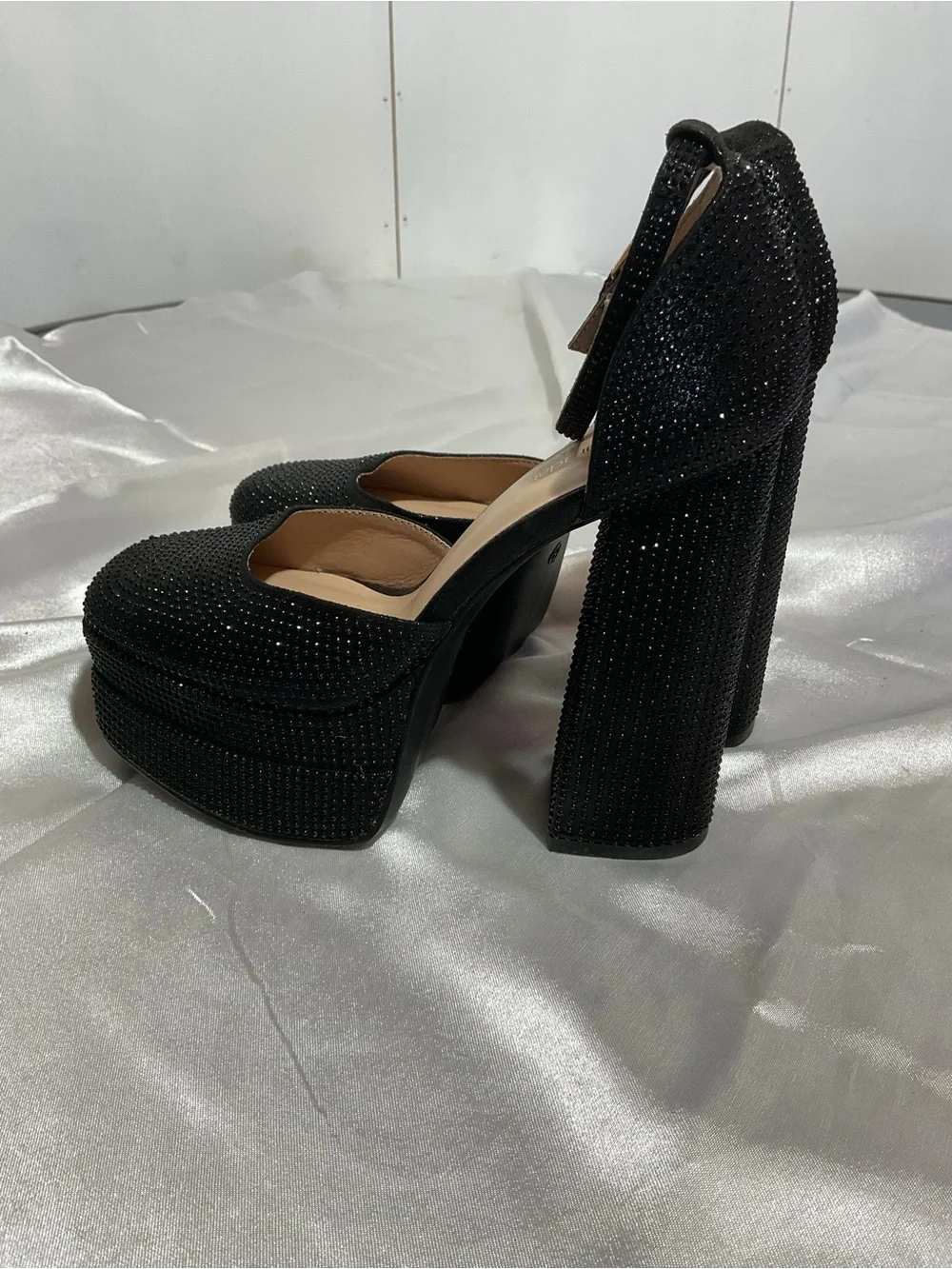 Black Ankle-Strap Platform Heels